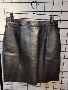 American Apparel Black Faux Leather Mini Skirt Size Medium